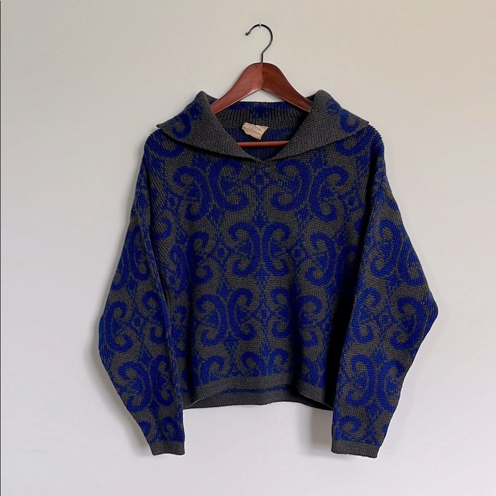 Rare Vintage Brodera 100% Pure Wool Knit Sweater Made in Eastern Germany